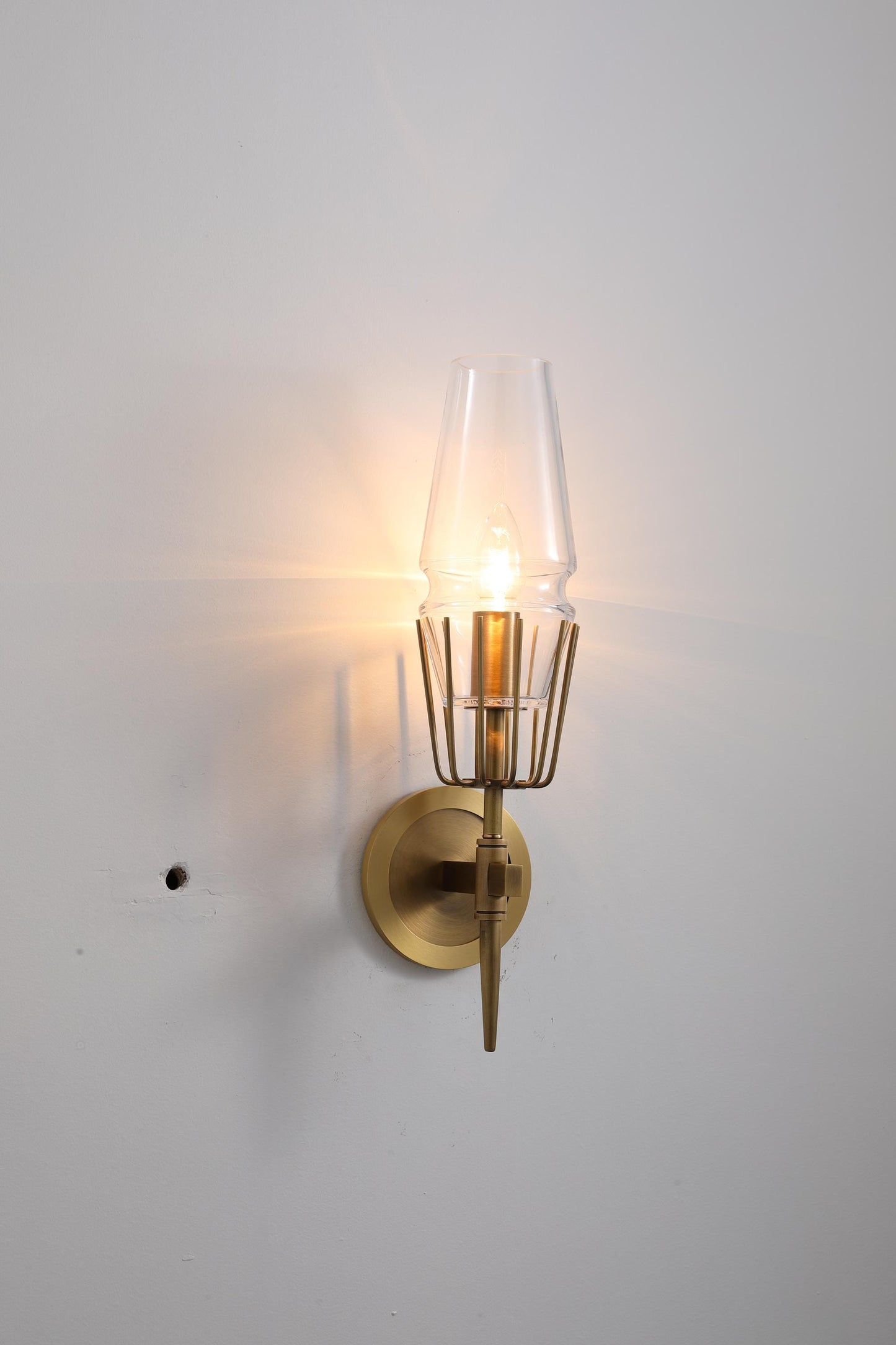 Contemporary Bronze Wall Lamp Copper and Glass Lamp – Stylish Vintage Bronze Finish Lighting Copper Glass Elements