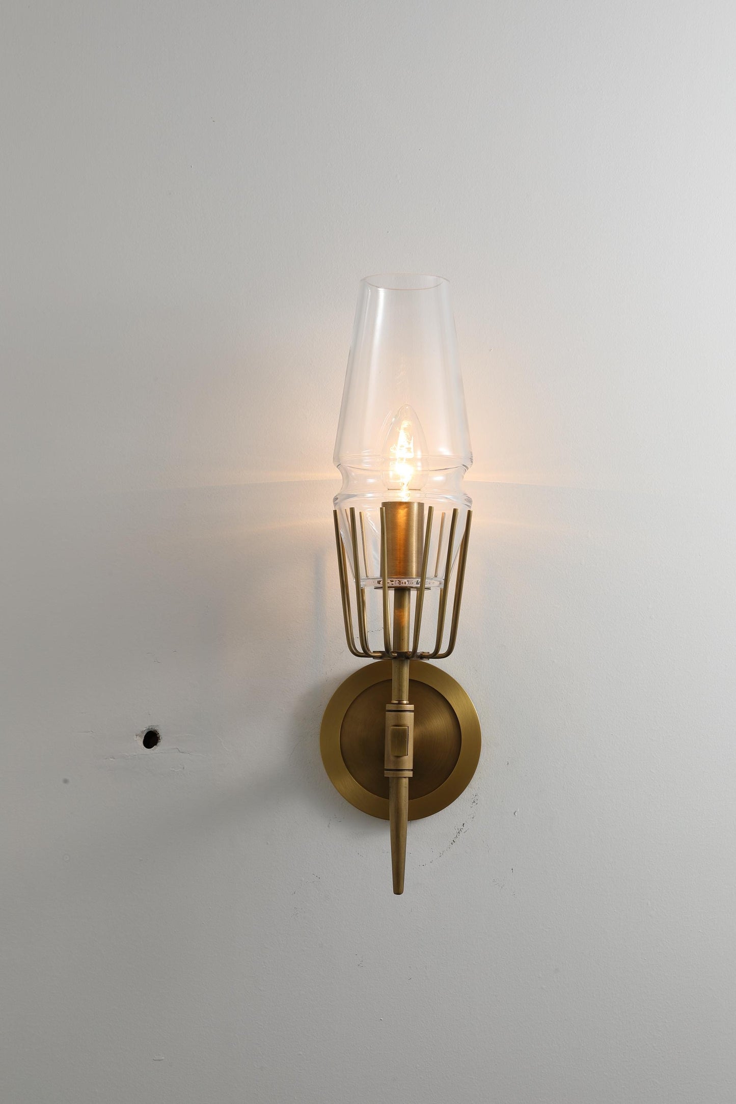 Contemporary Bronze Wall Lamp Copper and Glass Lamp – Stylish Vintage Bronze Finish Lighting Copper Glass Elements