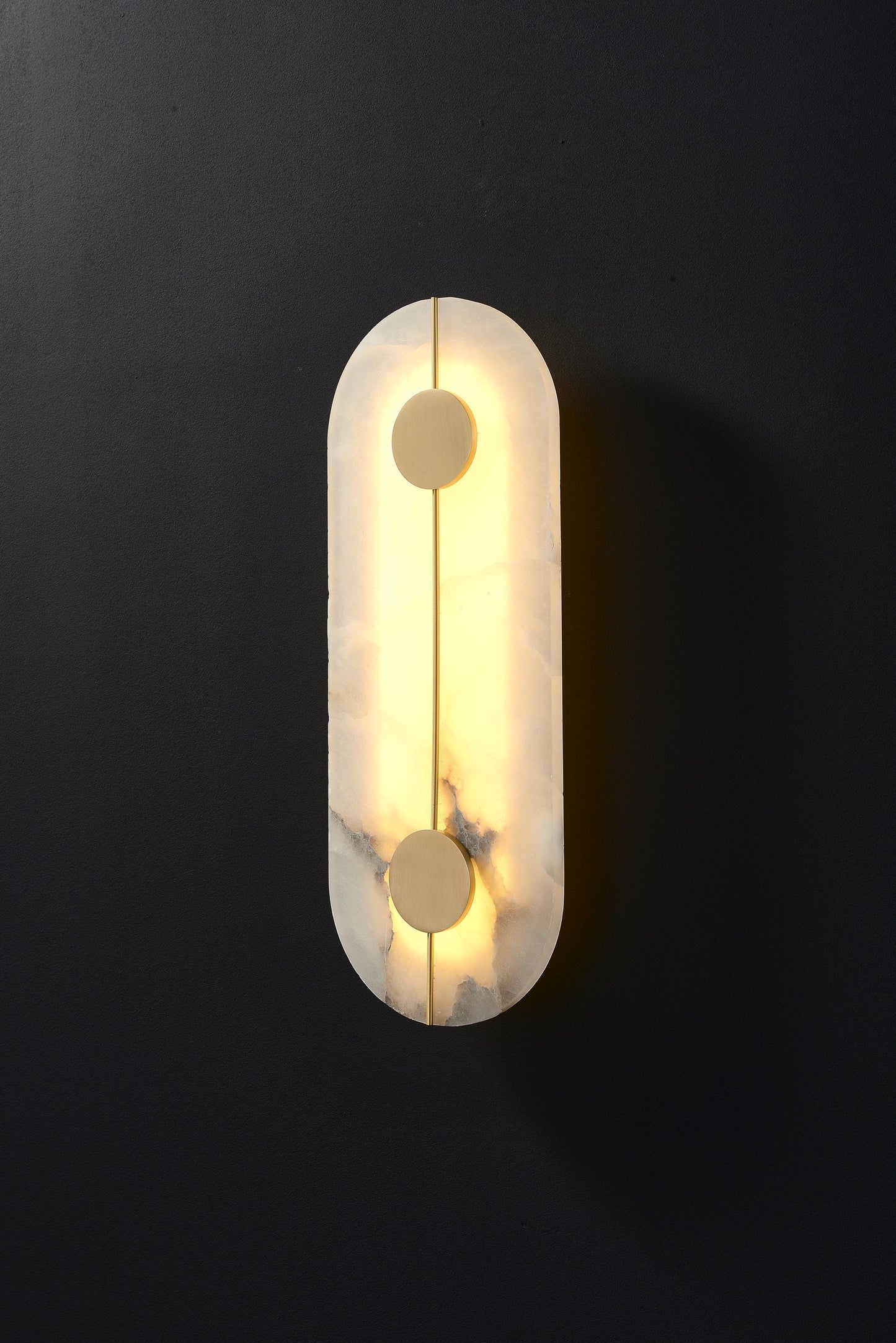 White Marble Vintage Brass Wall Sconce Mid-Century Light Fixture