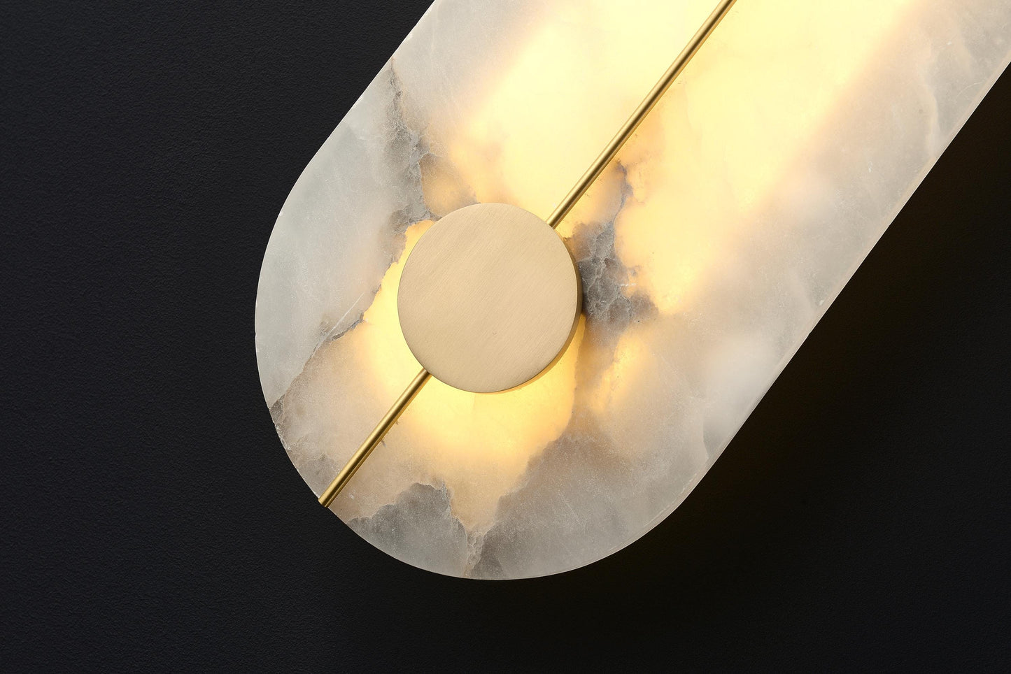 White Marble Vintage Brass Wall Sconce Mid-Century Light Fixture