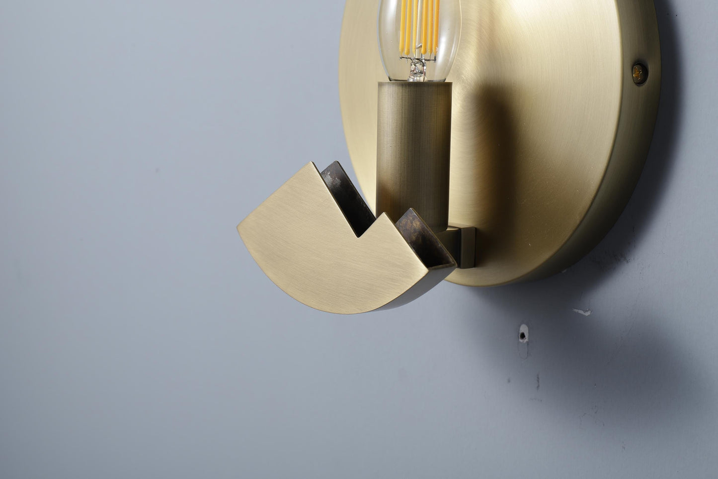 Mid-Century Marble Wall Sconce Brass Copper Wall Lamp Light Fixture
