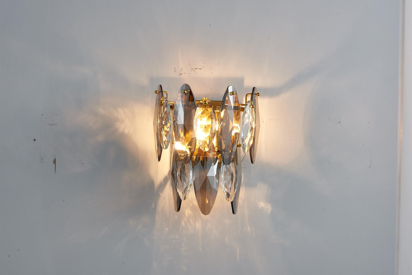 Electroplated Copper Wall Lamp K9 Crystal, Clear Light Handmade Hardware | Luxury Crystal | Copper Wall Sconce for Modern Interiors