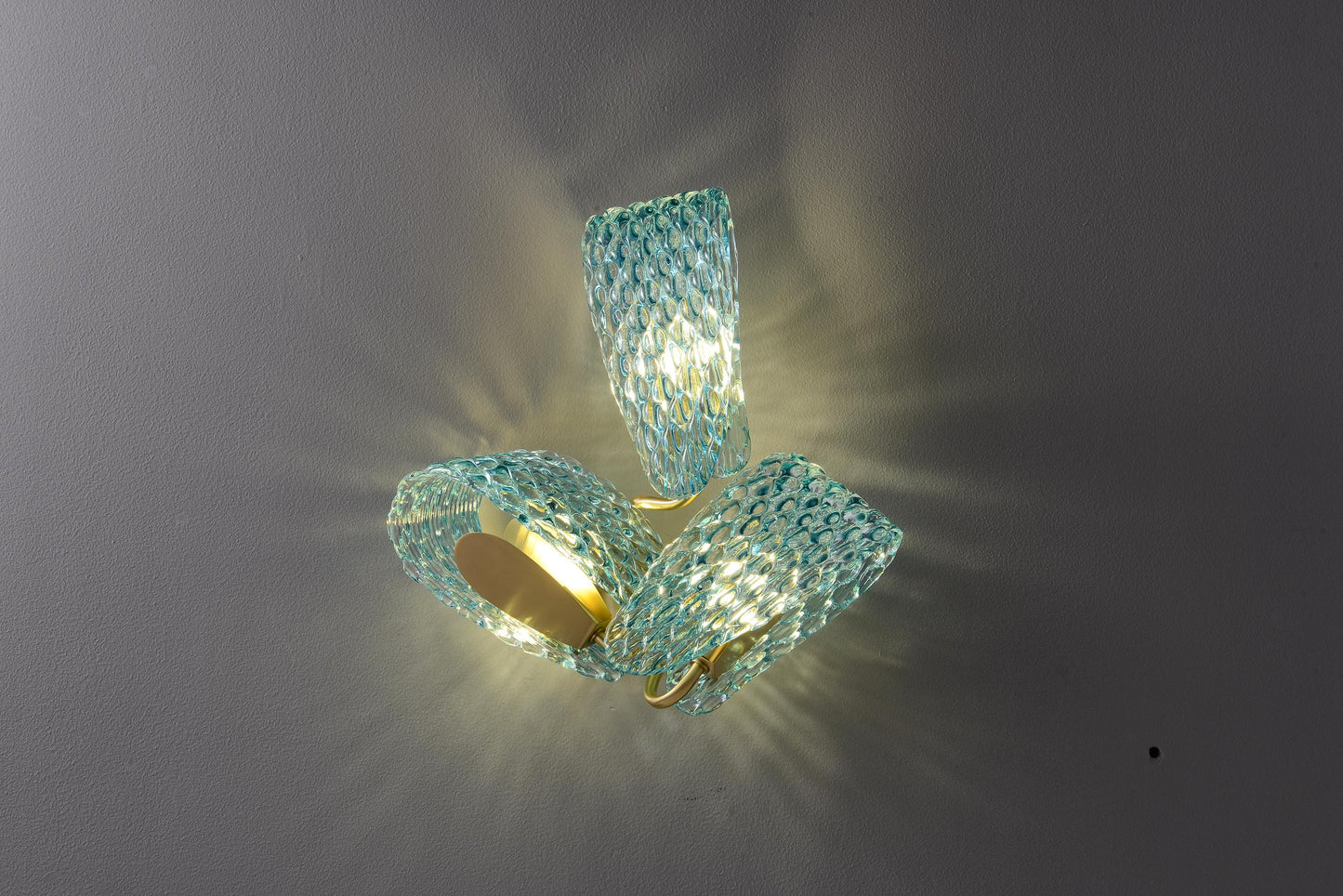 Vintage Sconce Blue Copper+Glass Wall Lamp