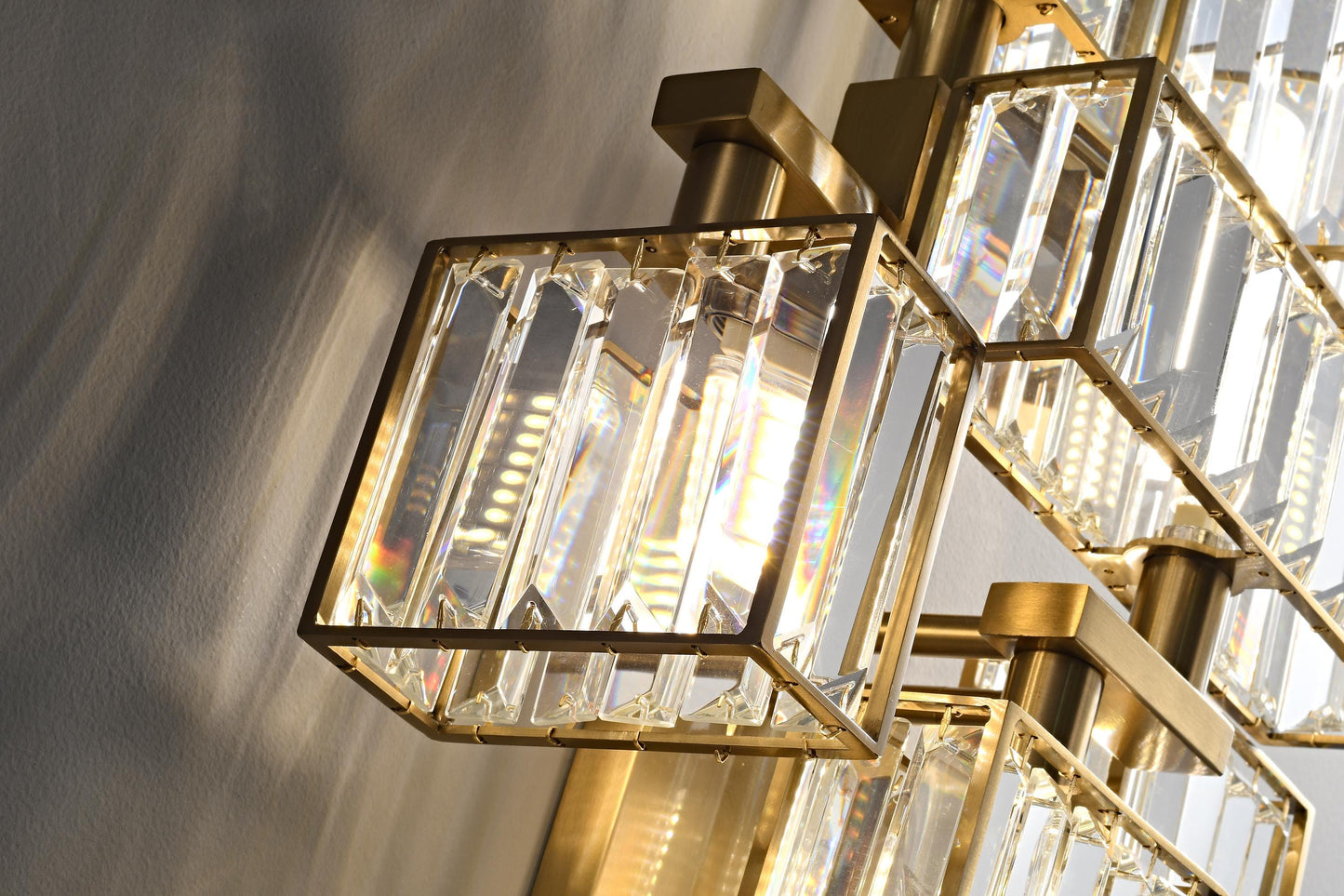 Bohemian Wall Art: Copper + Crystal Wall Lamp Mid-century Light Fixture