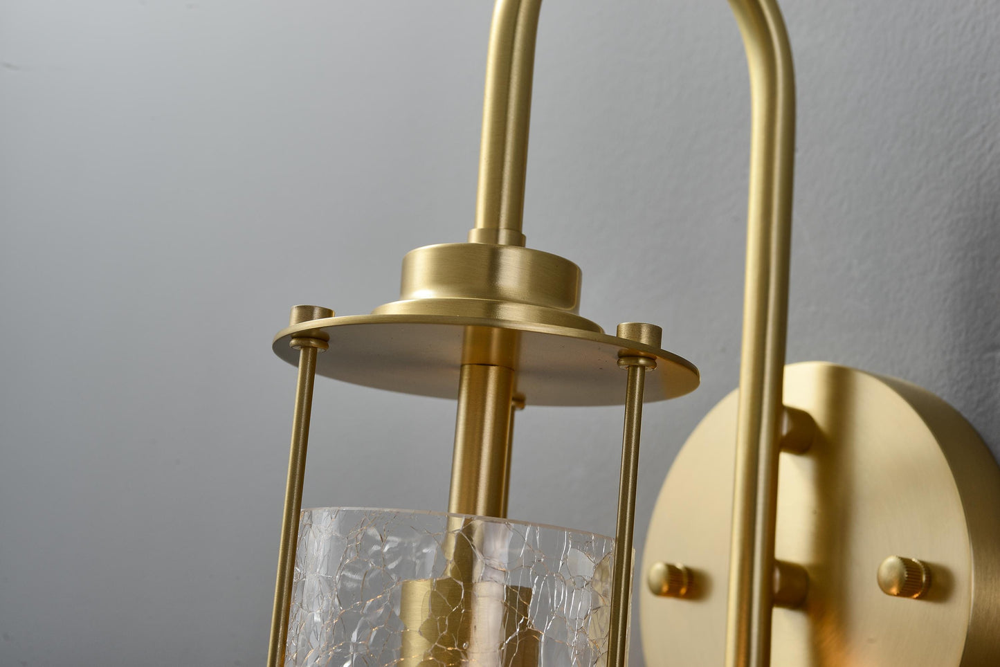 Vintage Brass Retro Design: Mid-Century Copper + Glass Wall Lamp