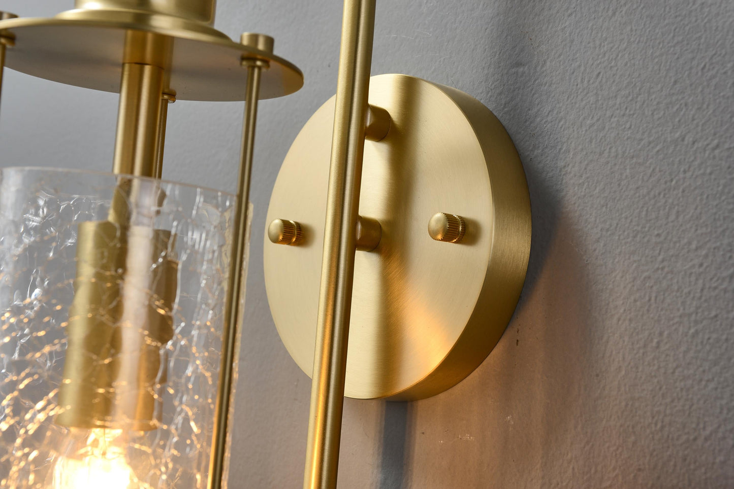 Vintage Brass Retro Design: Mid-Century Copper + Glass Wall Lamp