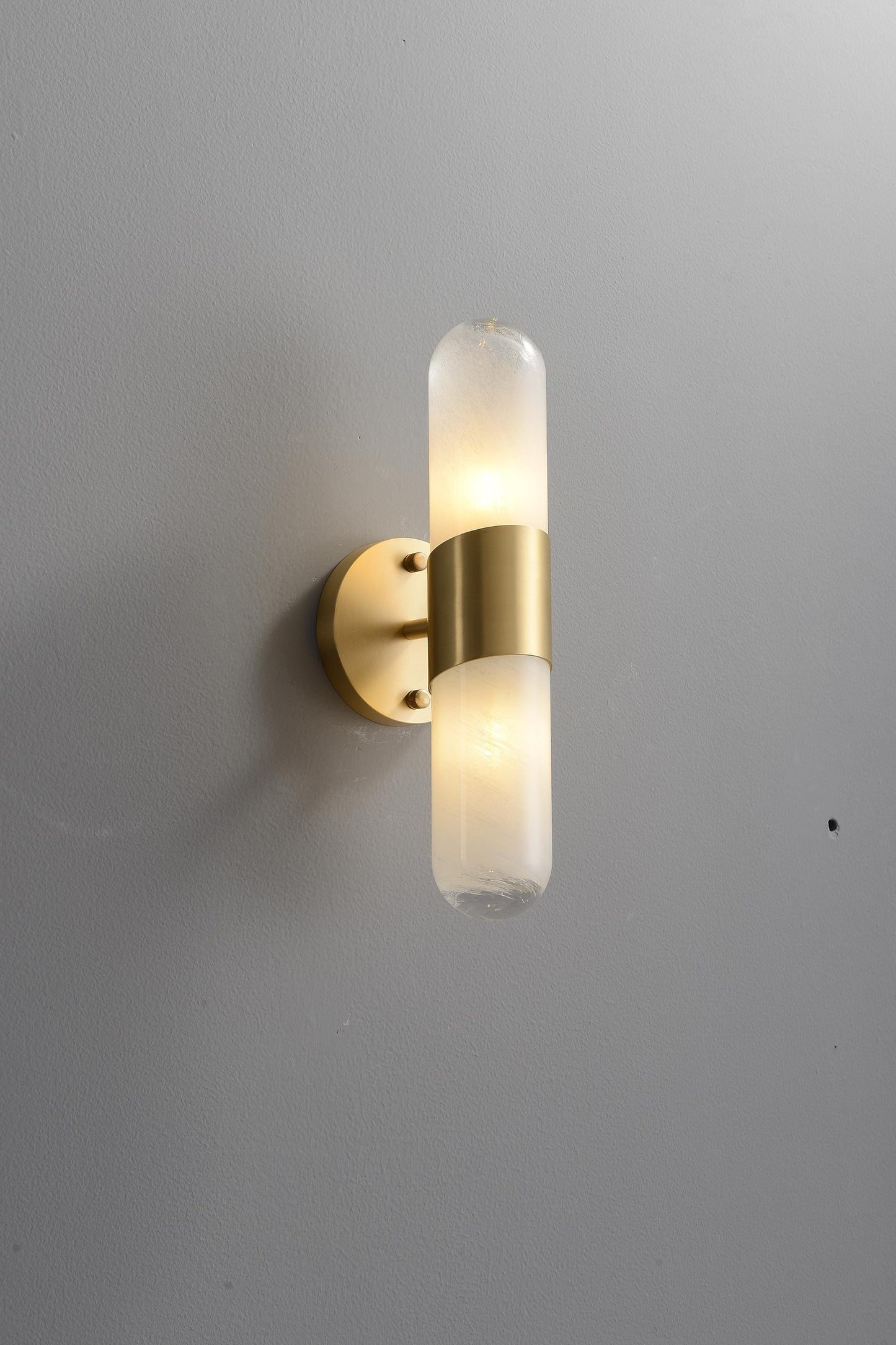 Modern Brass and Glass Wall Sconce | Luxury Copper Lighting Fixture for Antique-Inspired Interiors