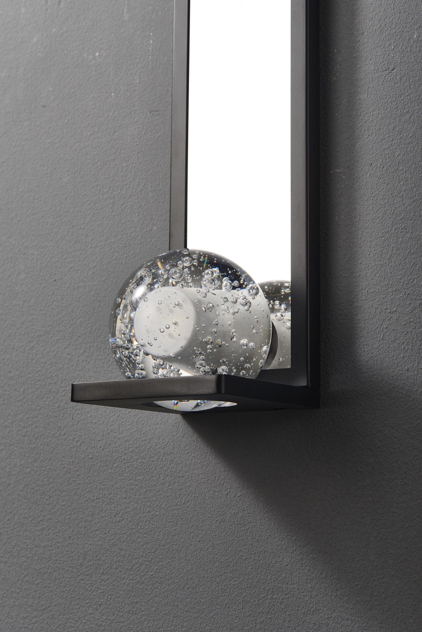 Black Iron and Crystal Wall Lamp | Luxury Black Wall Light Fixture | Contemporary Iron and Crystal Lighting
