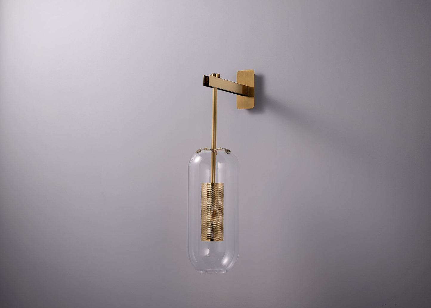 Modern Iron Wall Light with Glass Shade | Black and Copper Wall Lamp | Industrial Style and Art Deco Fusion