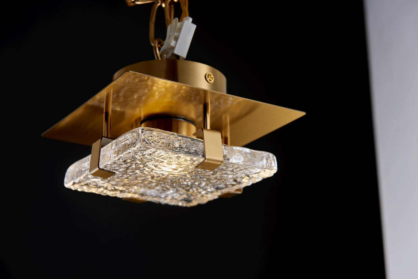 Modern Designer Stainless Steel Ceiling Light with Glass Shade – Contemporary LED Pendant and Flush Mount Light