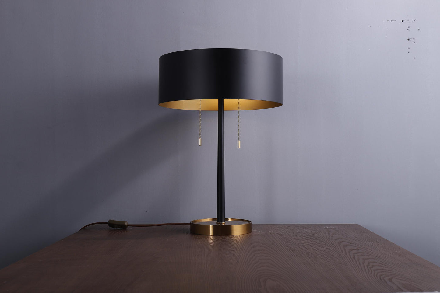 Sleek Copper and Black Iron Table Lamp | Modern Industrial Desk Light with Copper Finish for Contemporary and Rustic Decor