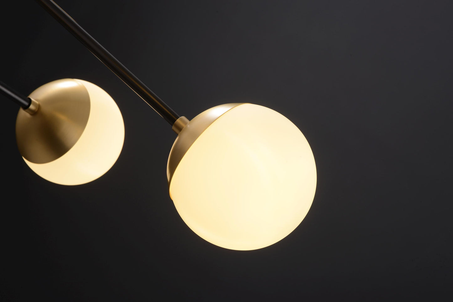 10-Globe Modern Copper and Black Chandelier | Mid-Century, Industrial Style Statement Lighting with Dual-Finish Copper and Glass Globes
