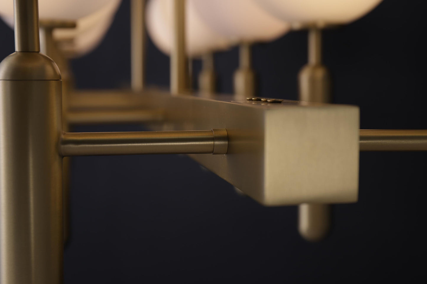 6 Light Custom Globes Copper and Glass Chandelier | A Unique Mid-Century Modern Statement with Vintage Industrial Style