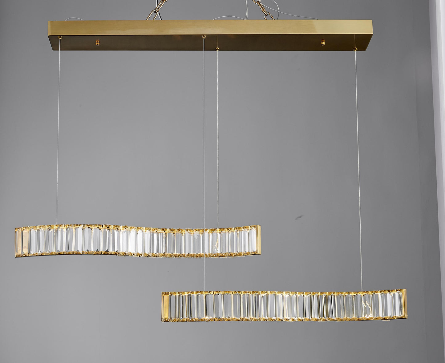 Luxury Chrome Titanium Chandelier | Modern Stainless Steel and Iron Crystal Lighting with Contemporary K9 Clear Crystal Fixture