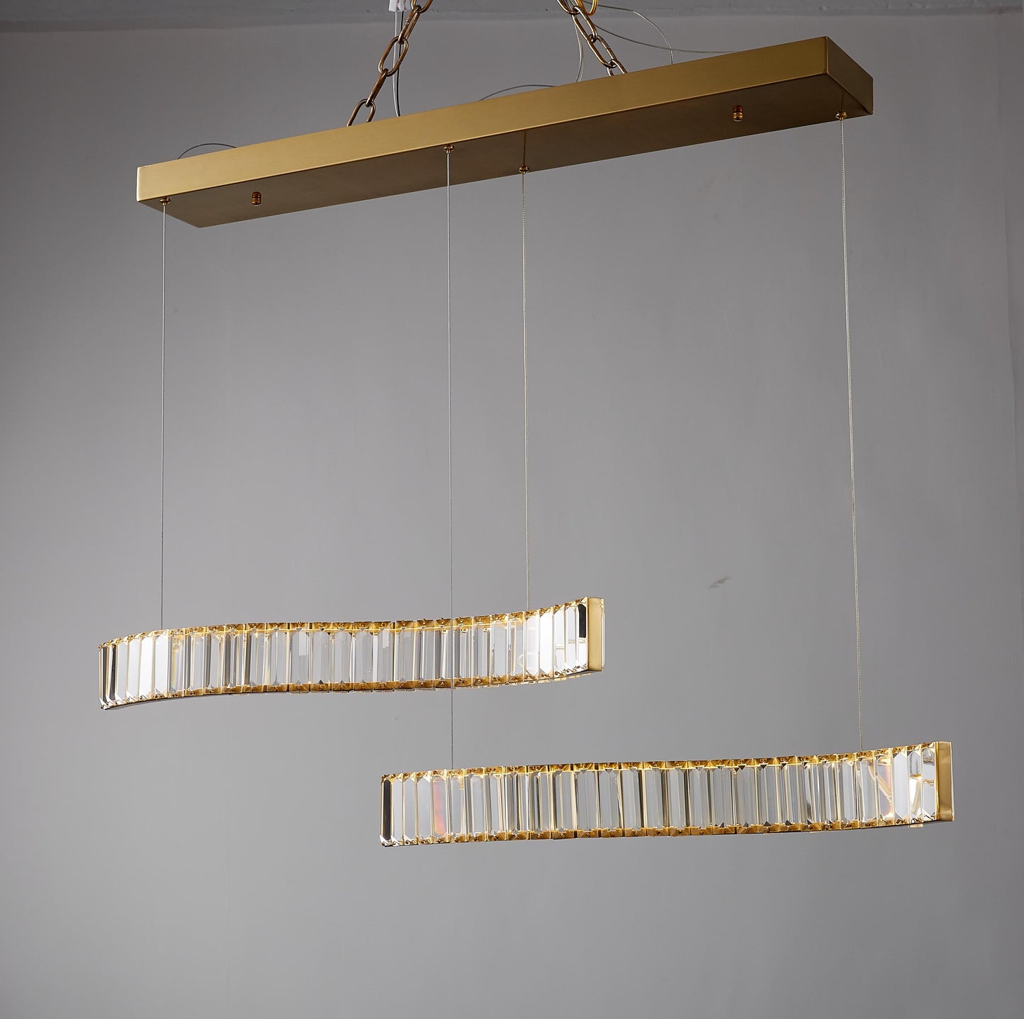 Luxury Chrome Titanium Chandelier | Modern Stainless Steel and Iron Crystal Lighting with Contemporary K9 Clear Crystal Fixture