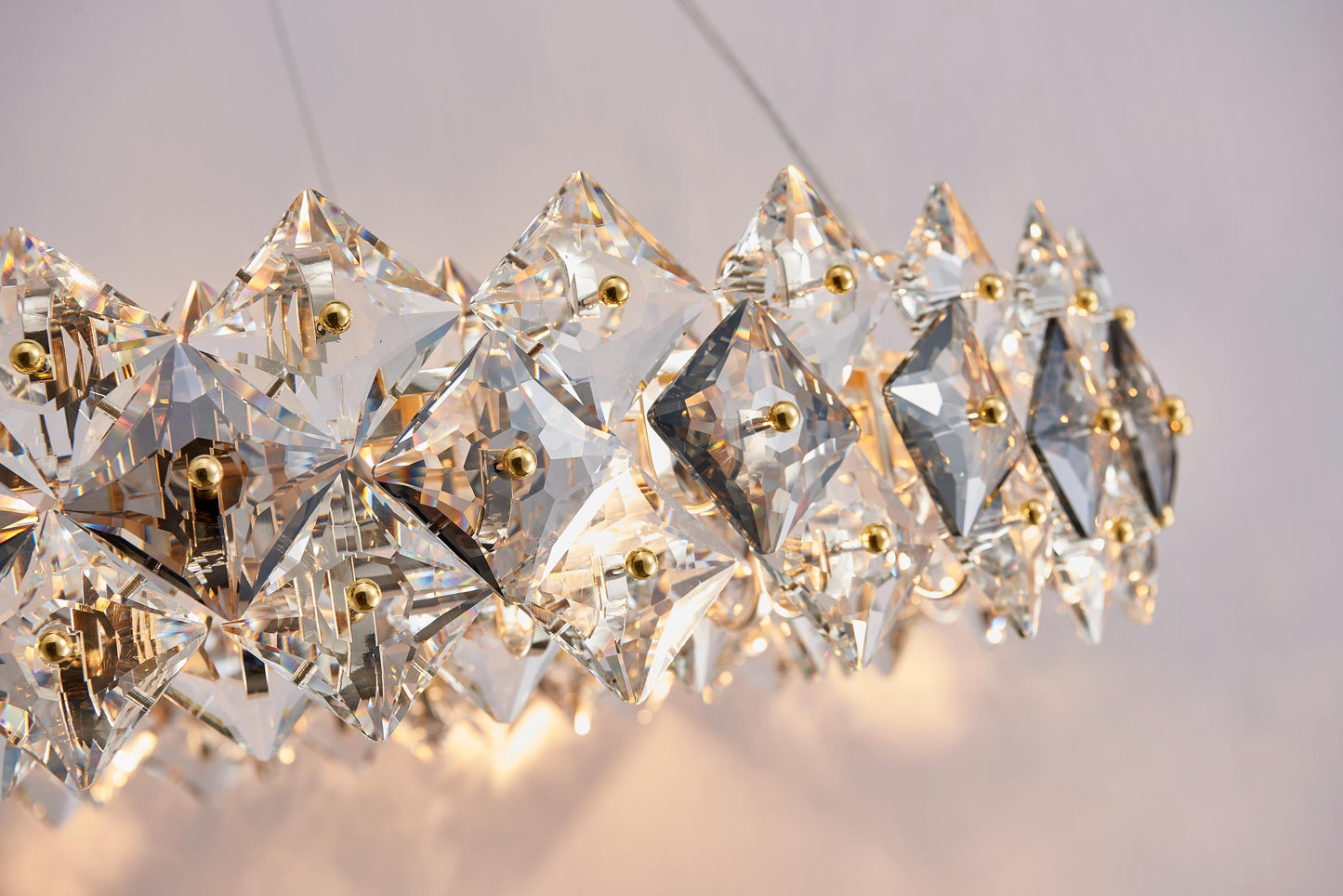 Premium Electroplated Gold Chandelier| Modern Hardware and Clear Light with Stunning K9 Crystal Accents