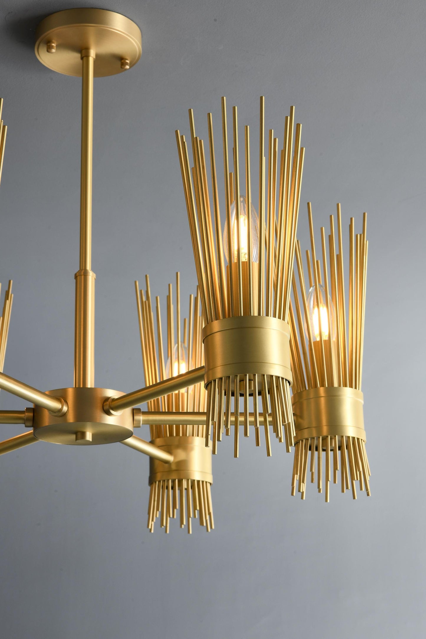 Stylish 6-Light Copper Fixture | Contemporary Copper Chandelier Design for Elegant Home Lighting