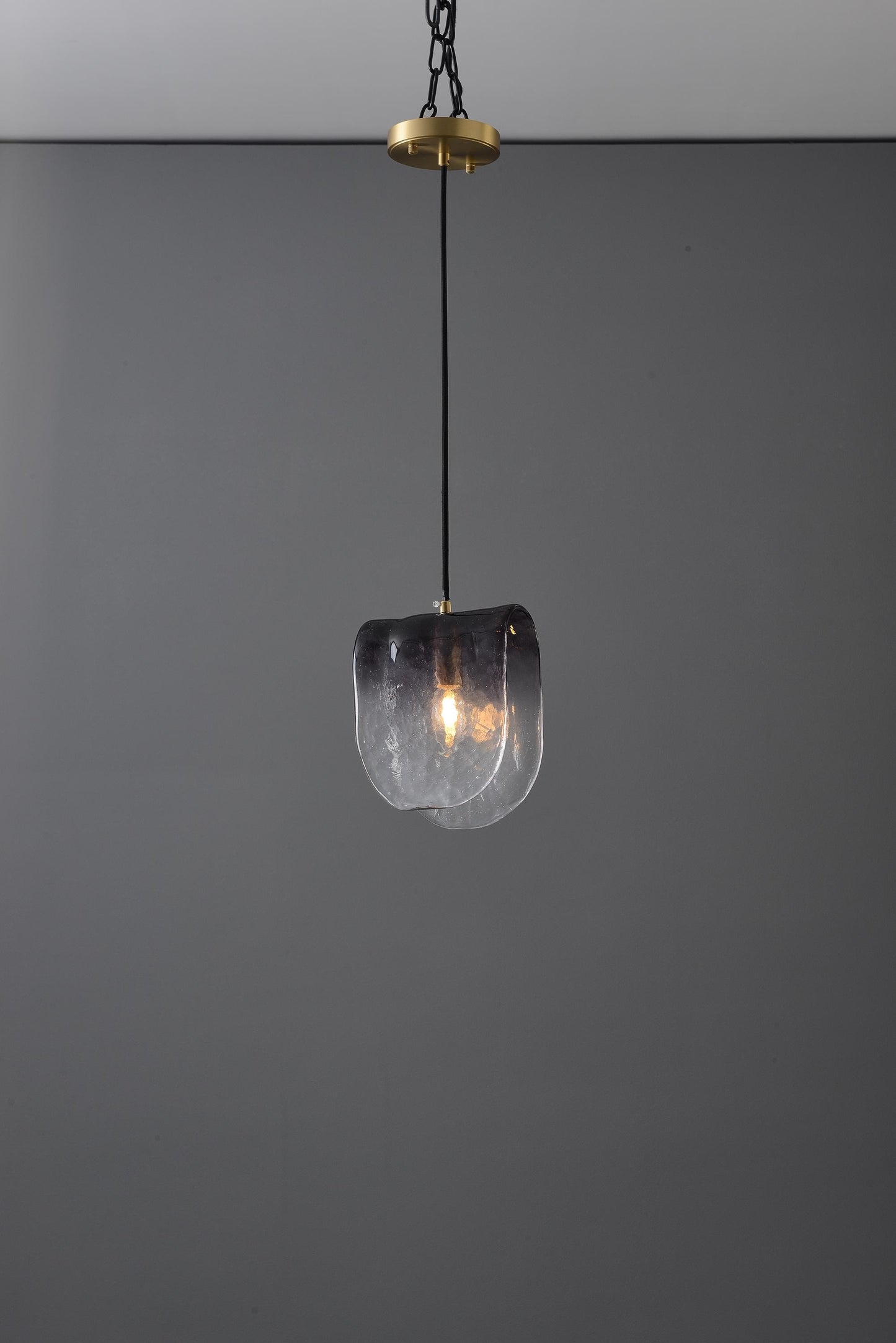 Classic Contemporary Copper and Glass Chandelier | Modern Copper Glass Pendant Light, Artistic Crystal Fixture, and Stylish Vintage Lighting