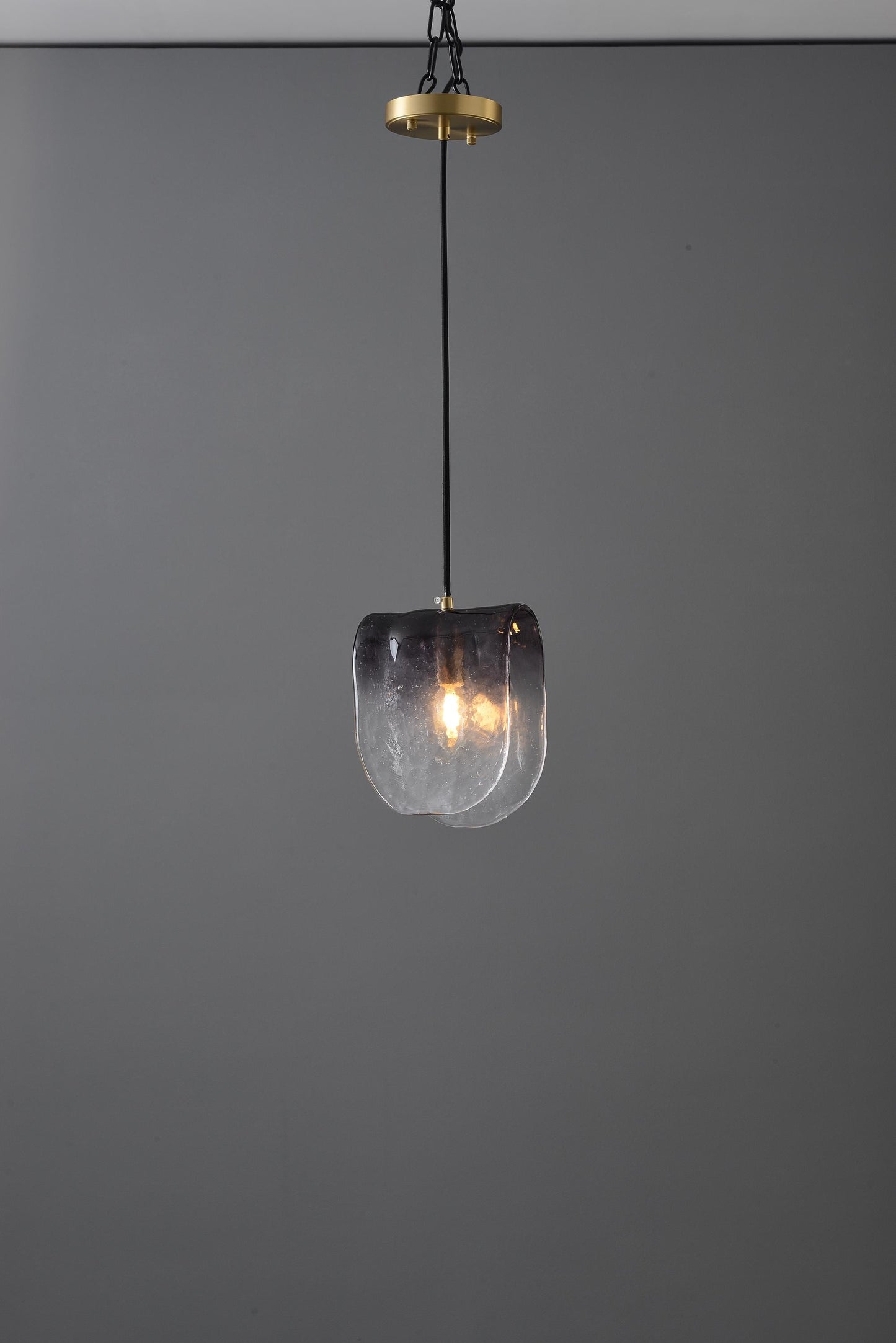 Classic Contemporary Copper and Glass Chandelier | Modern Copper Glass Pendant Light, Artistic Crystal Fixture, and Stylish Vintage Lighting