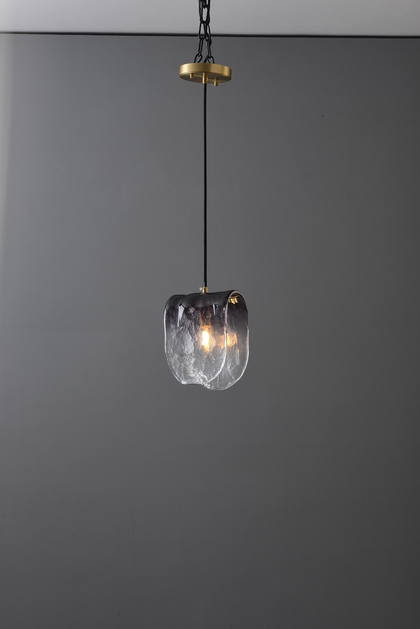 Classic Contemporary Copper and Glass Chandelier | Modern Copper Glass Pendant Light, Artistic Crystal Fixture, and Stylish Vintage Lighting