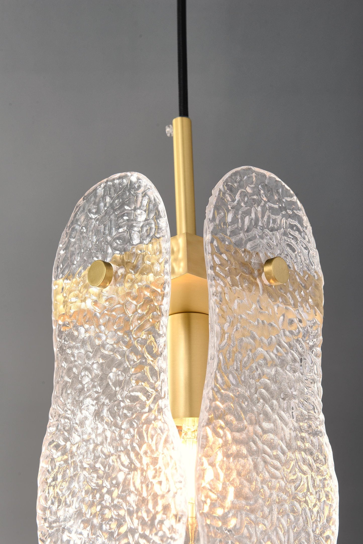 Refined Single-Hanging Copper and Glass Chandelier | Modern Pendant with Artistic Crystal Accents