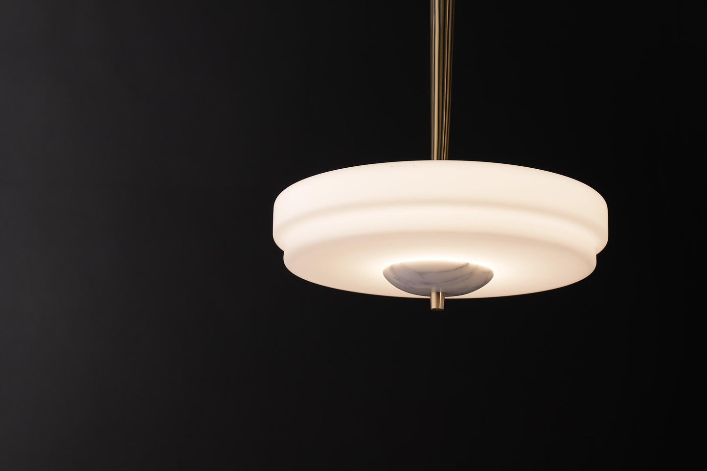 Stylish Copper Glass Chandelier – Marble Accents in a Luxury Copper Fixture