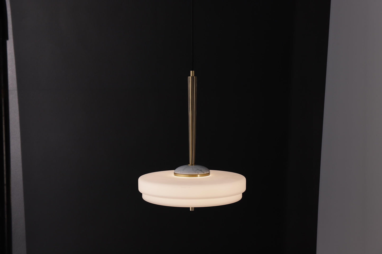 Stylish Copper Glass Chandelier – Marble Accents in a Luxury Copper Fixture