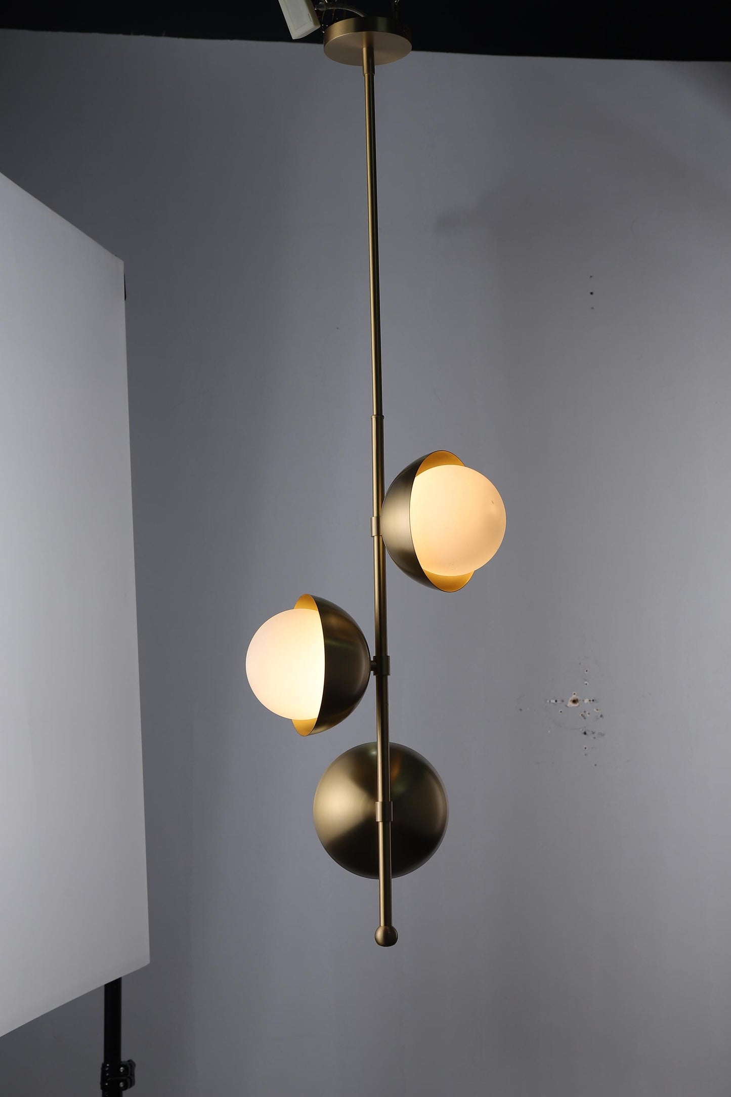 Industrial Copper and Glass Chandelier- Stylish Modern Pendant Light with Art Deco Touch
