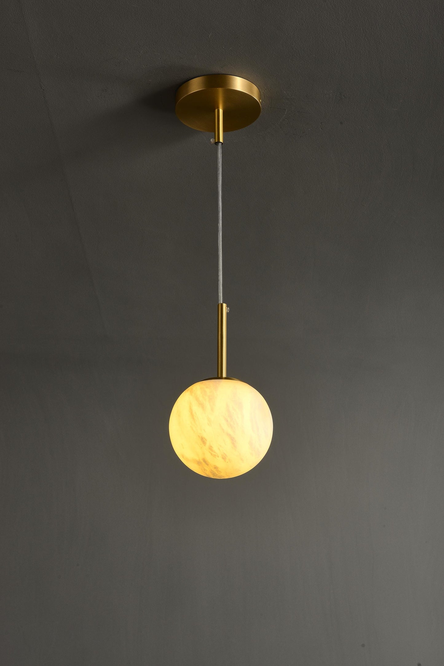 Designer Copper and Marble Ceiling Chandelier- Modern Luxury Lighting Fixture