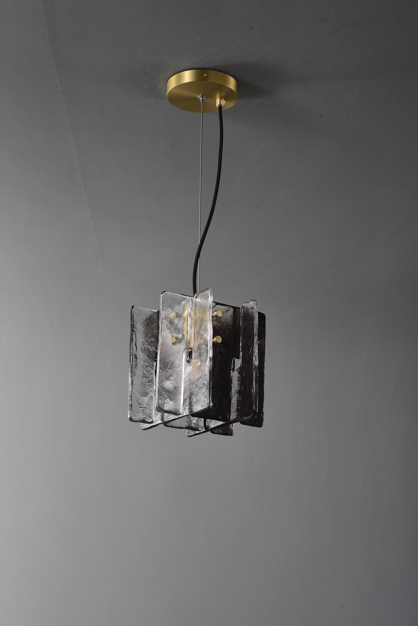 Handcrafted Vintage Rustic Black Frame Copper and Glass Chandelier – Modern Luxury Pendant Lighting Fixture
