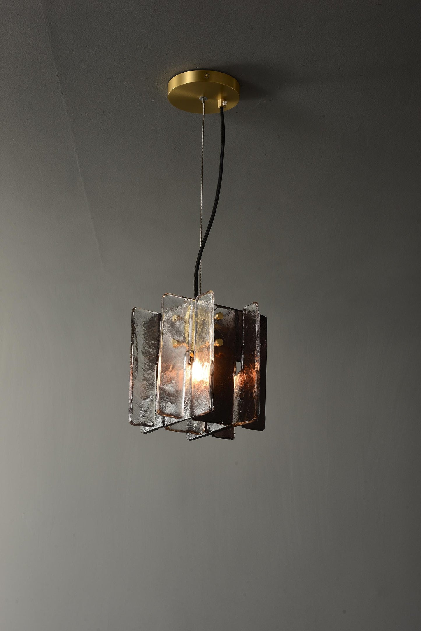 Handcrafted Vintage Rustic Black Frame Copper and Glass Chandelier – Modern Luxury Pendant Lighting Fixture