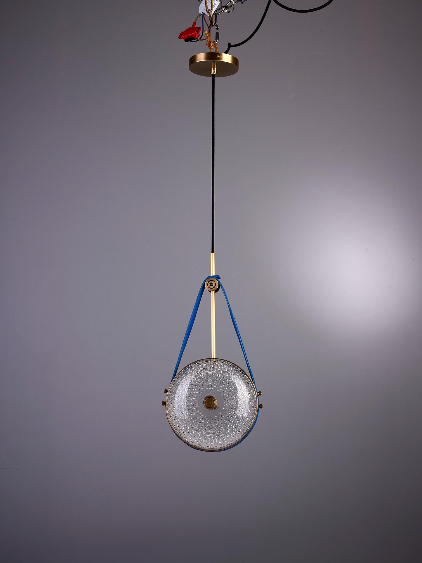 Contemporary Brown Chandelier with Copper and Glass Accents-Elegant Lighting for Modern Spaces