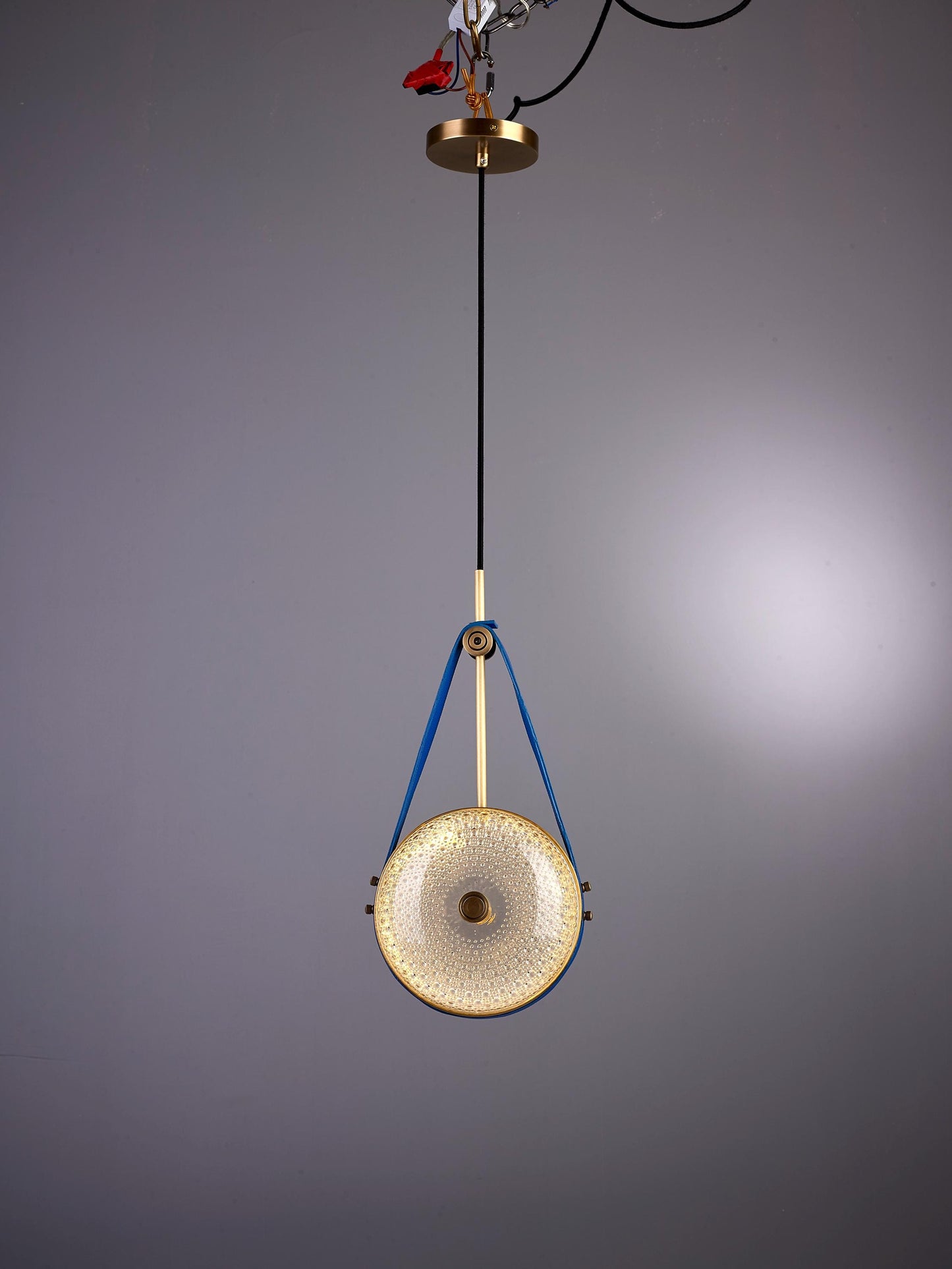 Contemporary Brown Chandelier with Copper and Glass Accents-Elegant Lighting for Modern Spaces