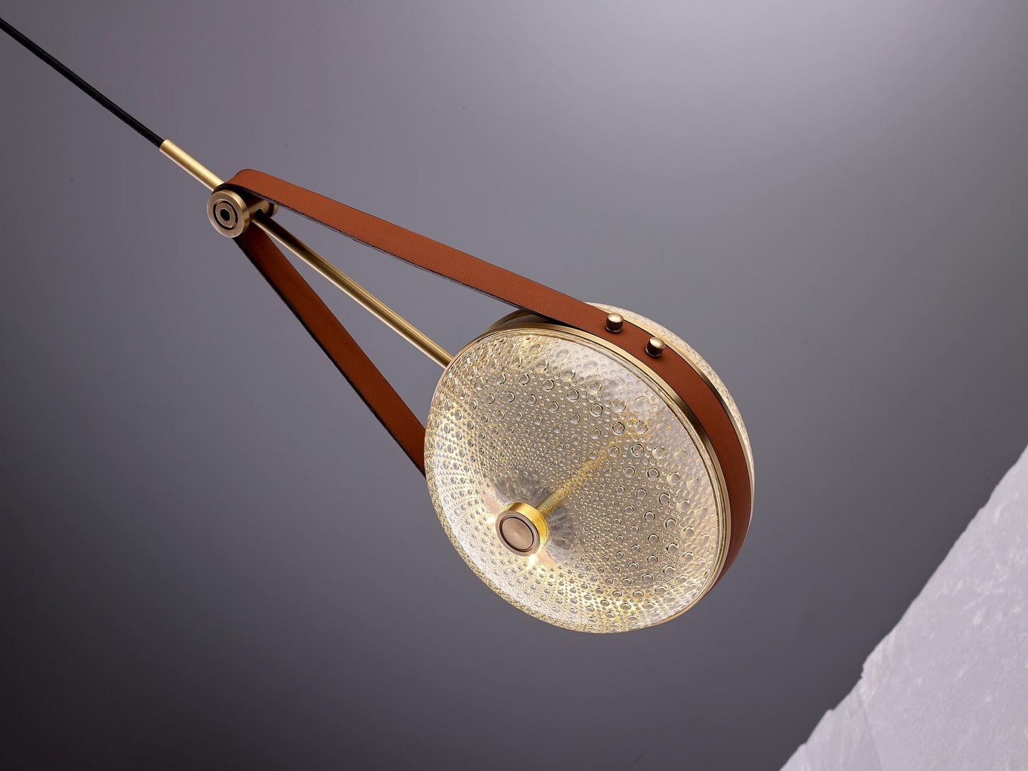 Contemporary Brown Chandelier with Copper and Glass Accents-Elegant Lighting for Modern Spaces