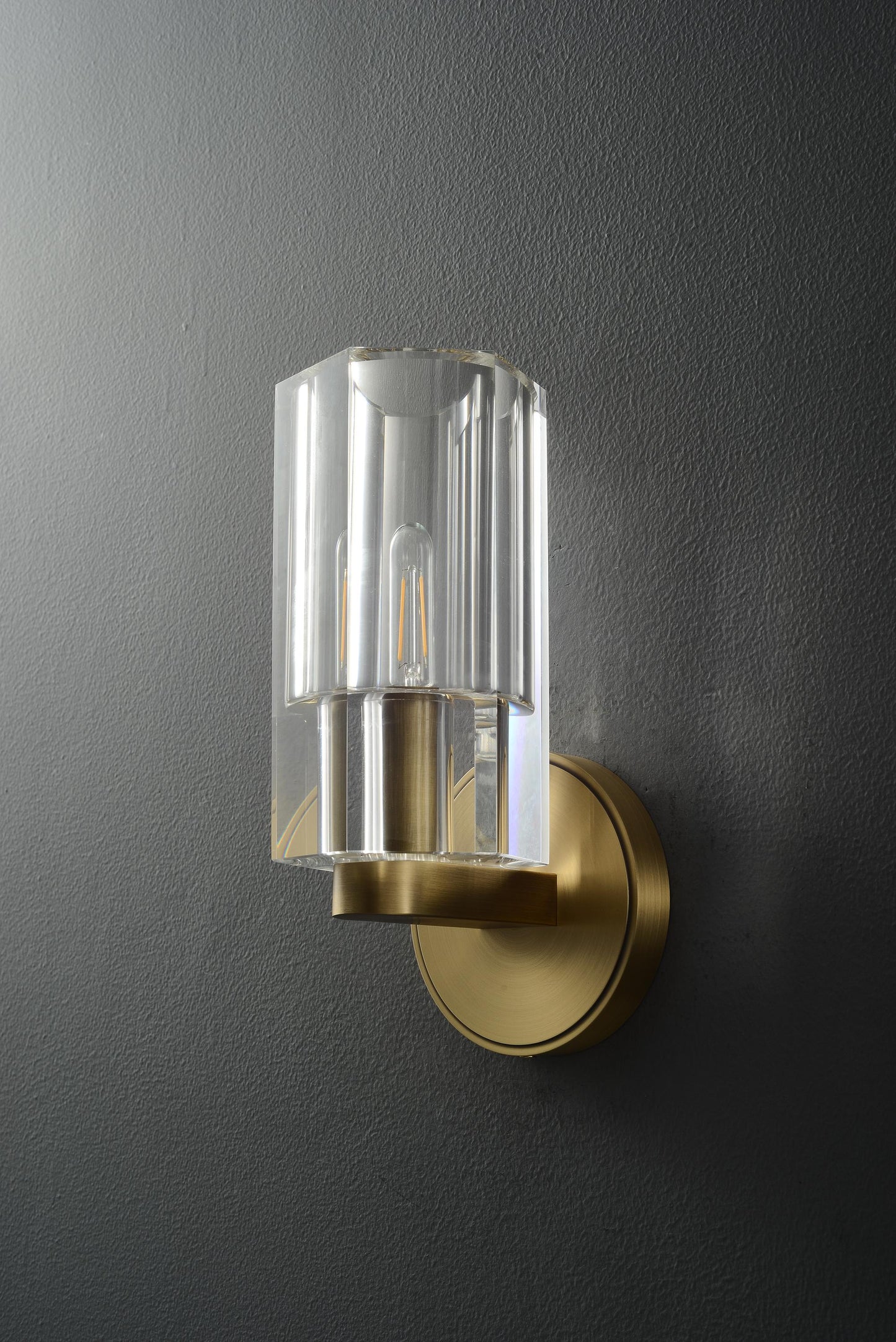 Handcrafted Vintage Bronze Copper and K9 Crystal Wall Lamp – Modern Luxury Lighting Fixture