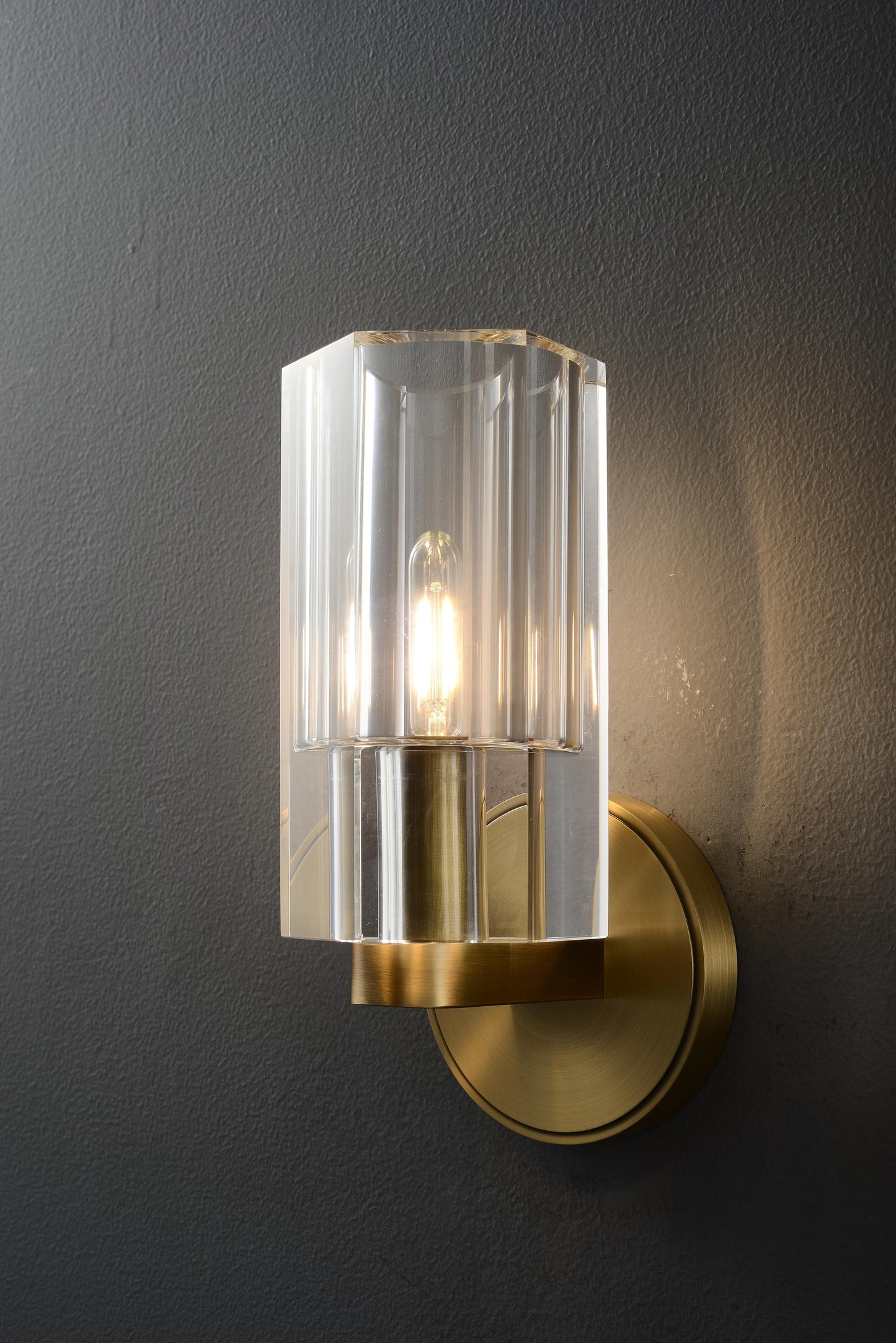 Handcrafted Vintage Bronze Copper and K9 Crystal Wall Lamp – Modern Luxury Lighting Fixture