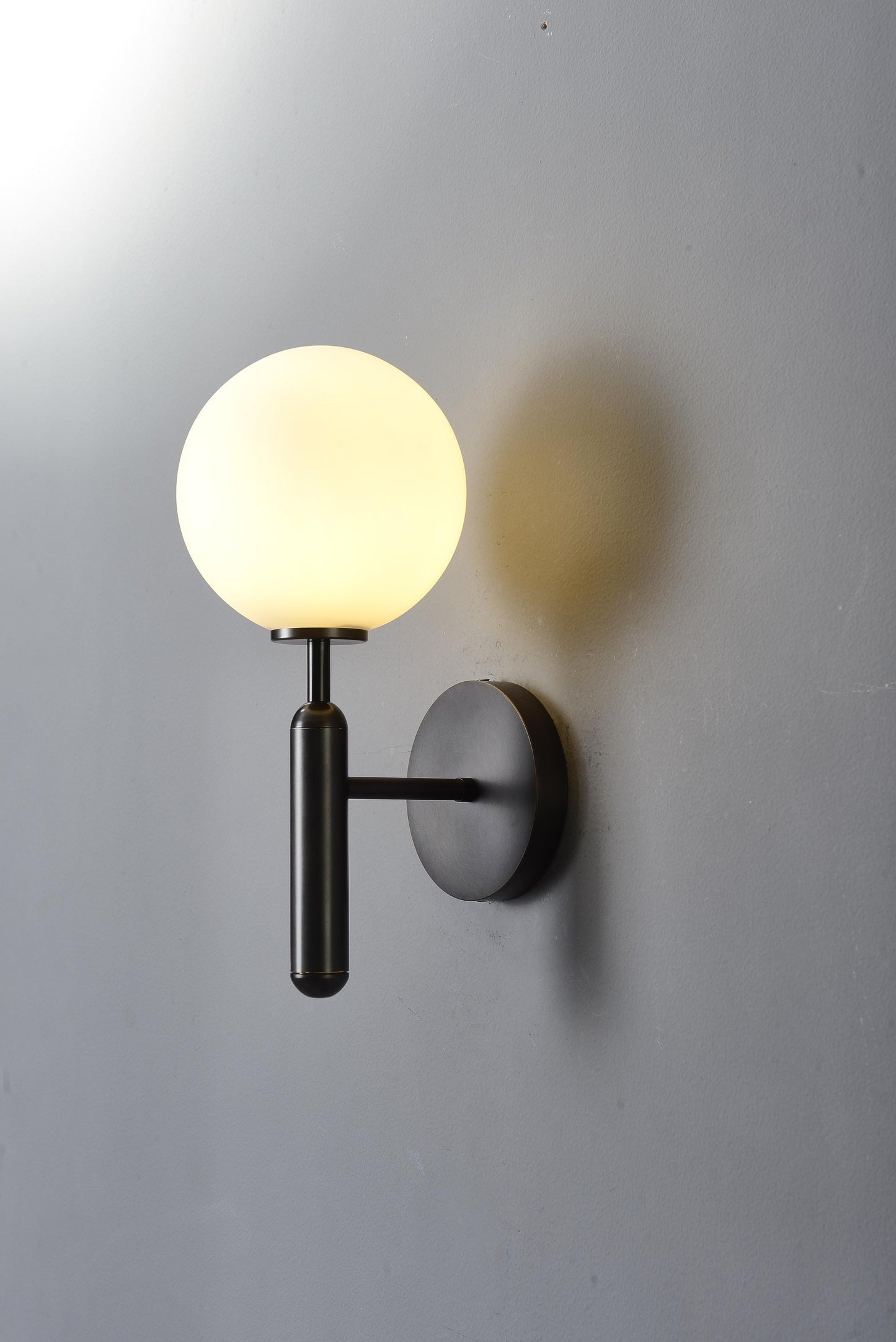 Antique Glass + Copper Brass Custom Black Color Wall Lamp Transparent Lampshade