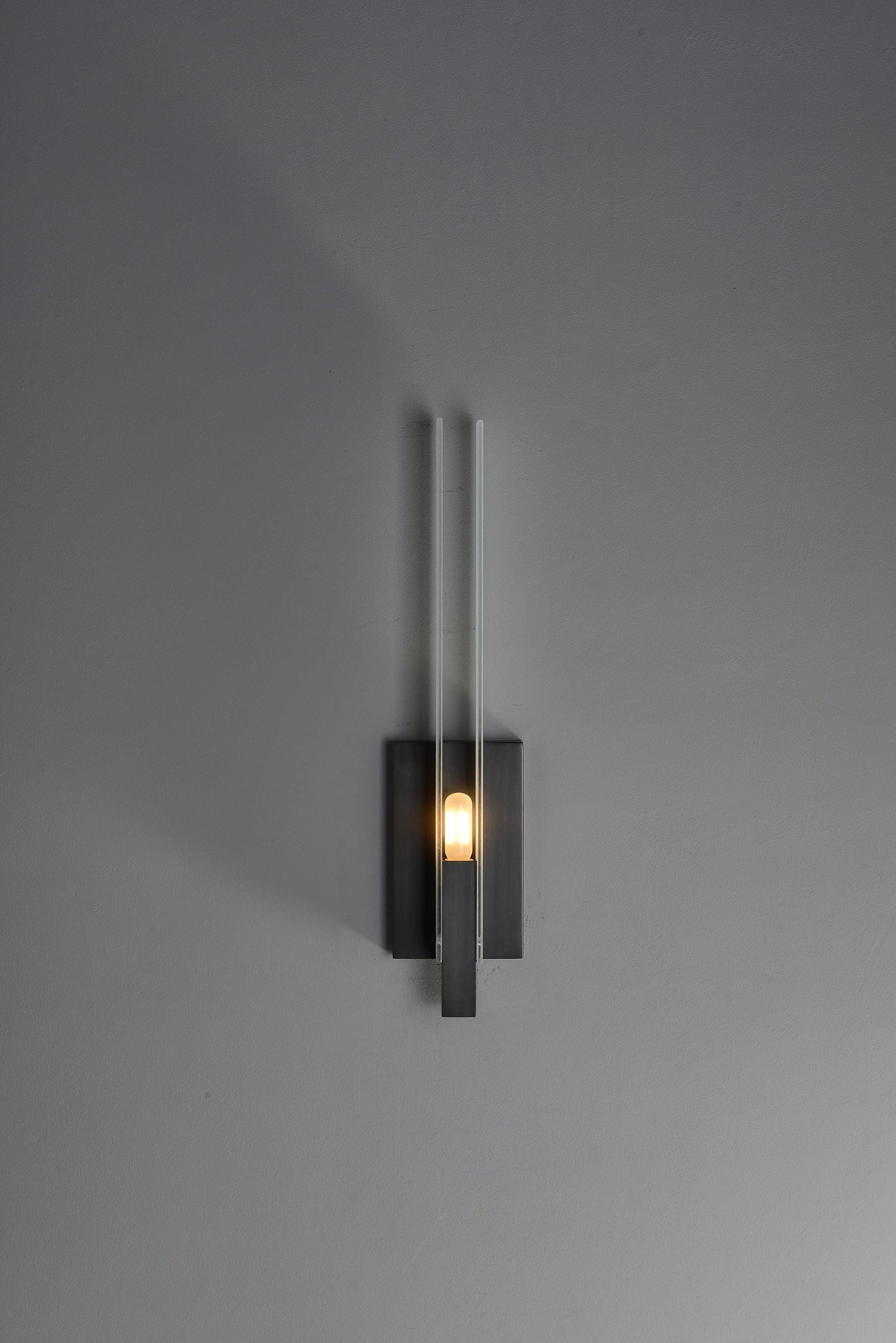 Modern Sconce Brass Black Wall Lamp Copper and Glass Design