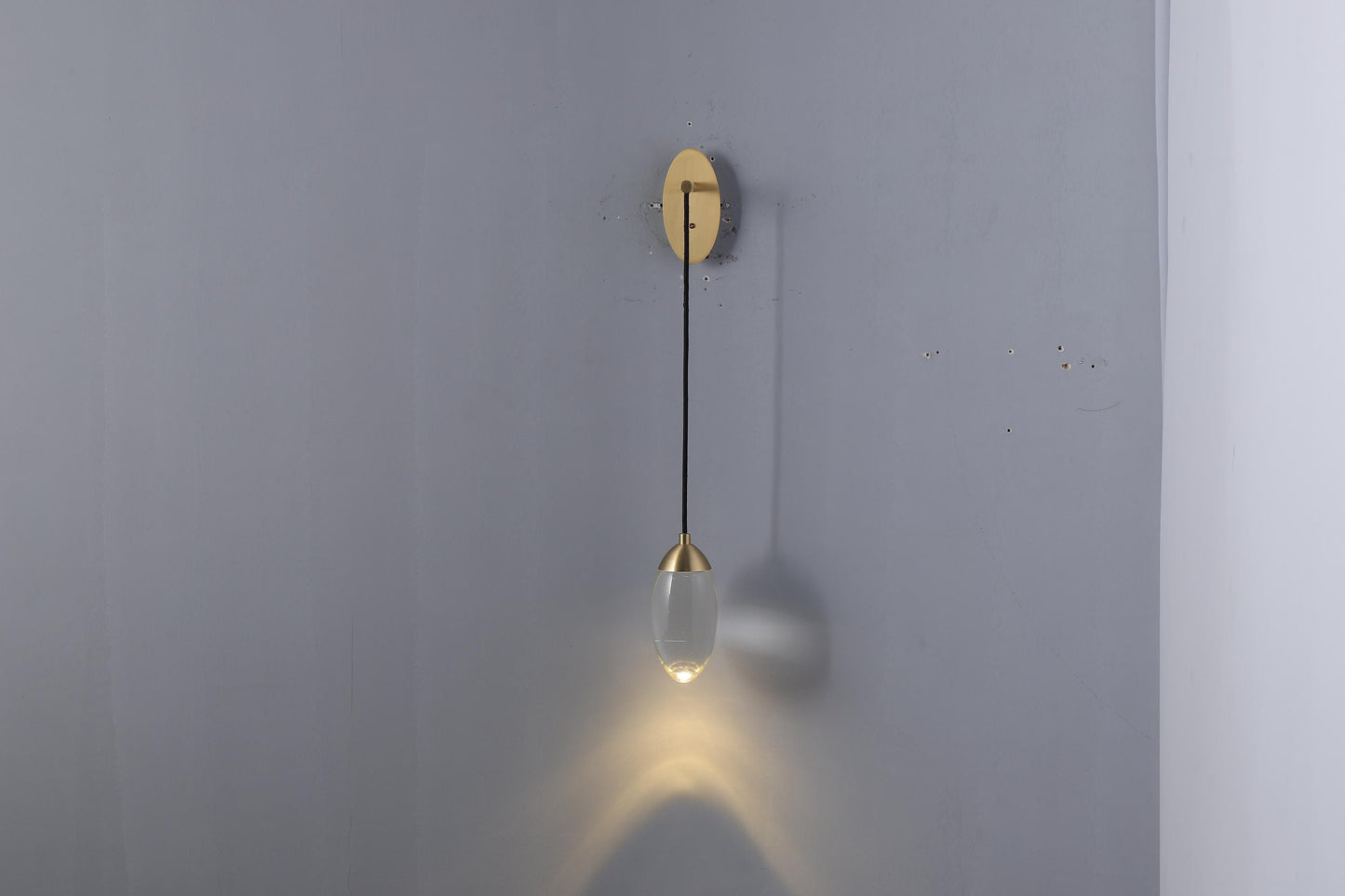 Handcrafted Vintage Antique Brass Bronze Lamp K9 Crystal Wall Lamp