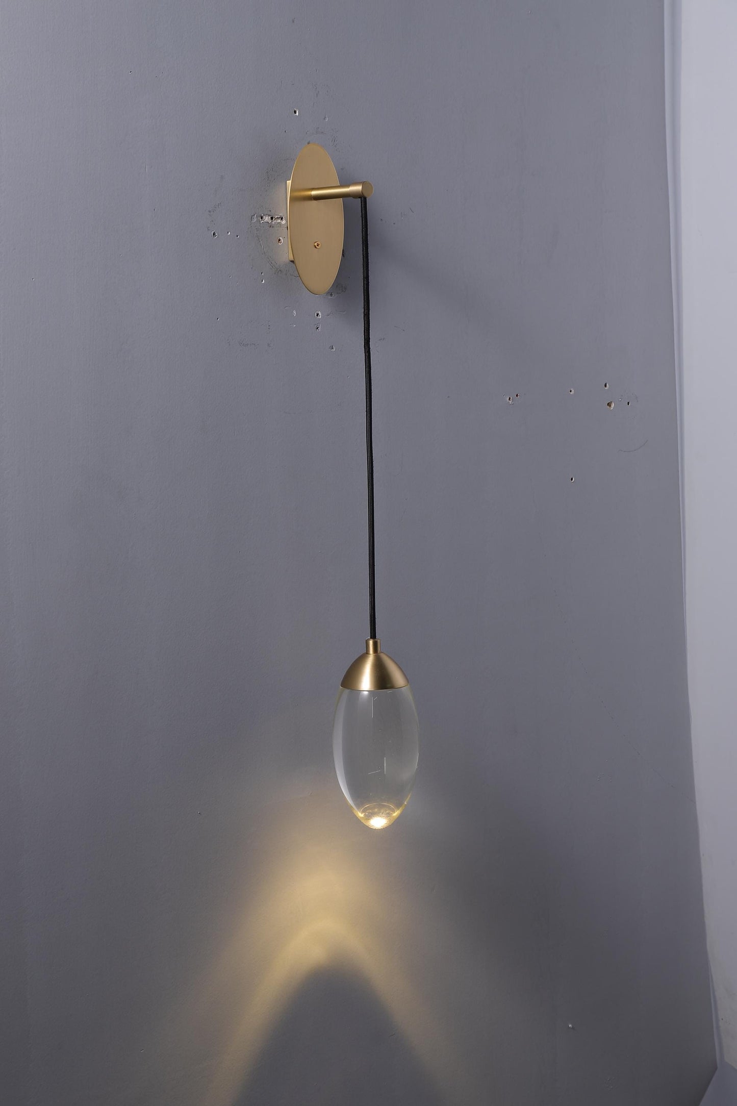 Handcrafted Vintage Antique Brass Bronze Lamp K9 Crystal Wall Lamp