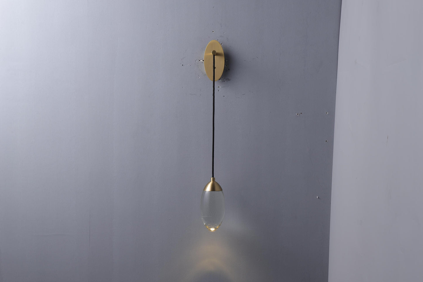 Handcrafted Vintage Antique Brass Bronze Lamp K9 Crystal Wall Lamp