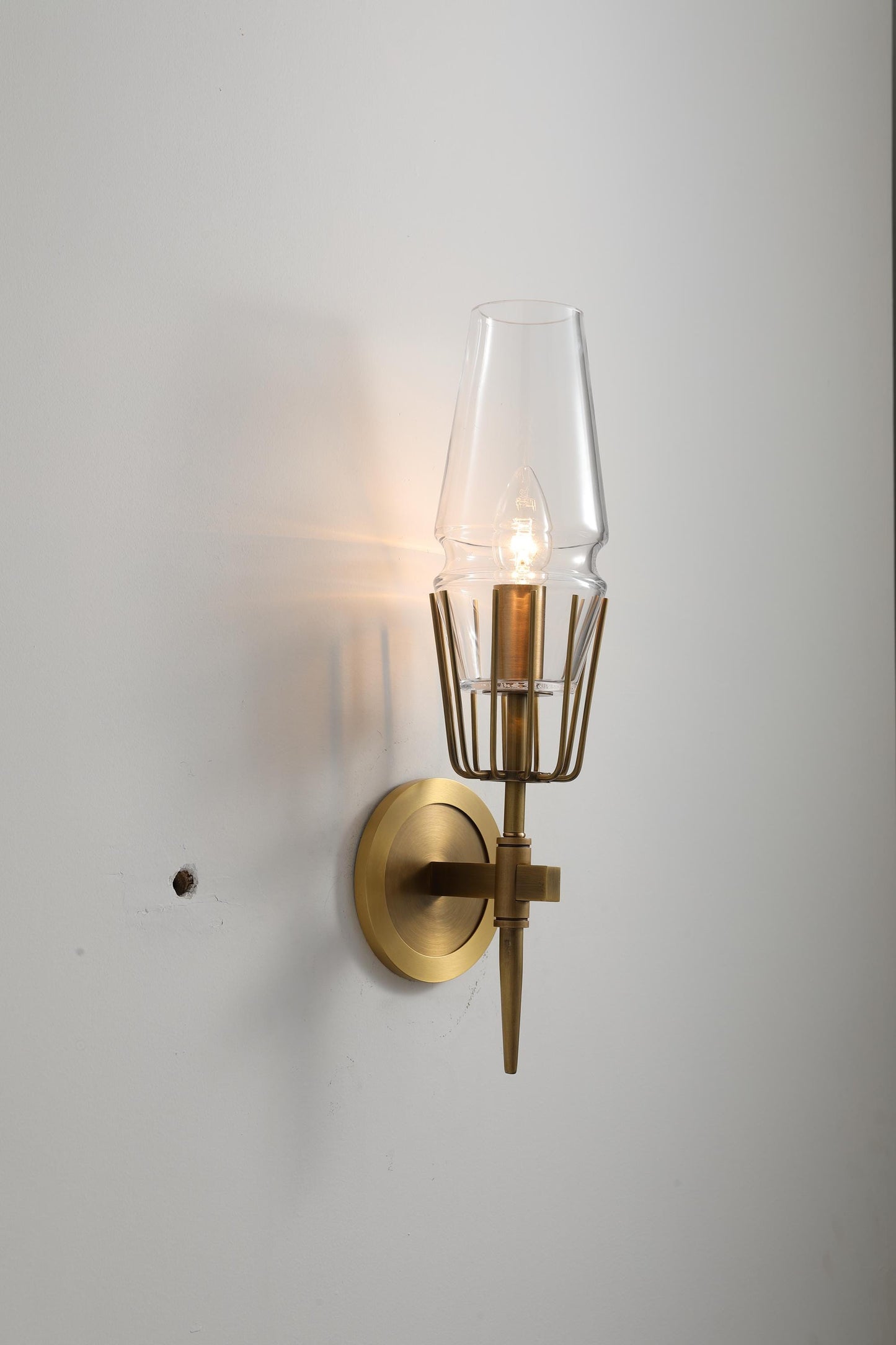 Contemporary Bronze Wall Lamp Copper and Glass Lamp – Stylish Vintage Bronze Finish Lighting Copper Glass Elements