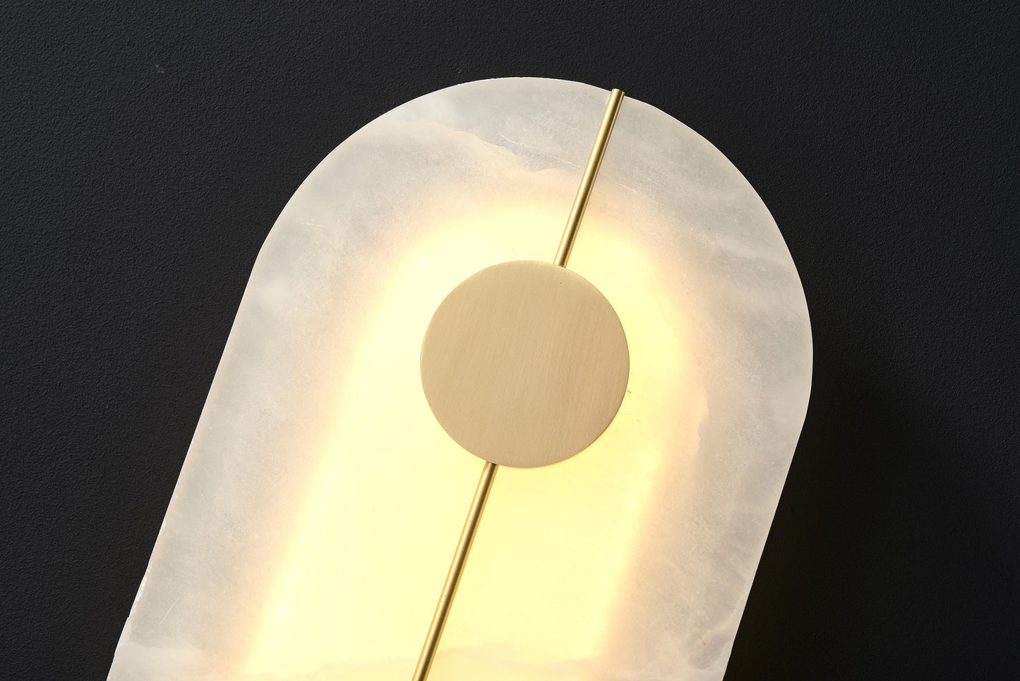 White Marble Vintage Brass Wall Sconce Mid-Century Light Fixture