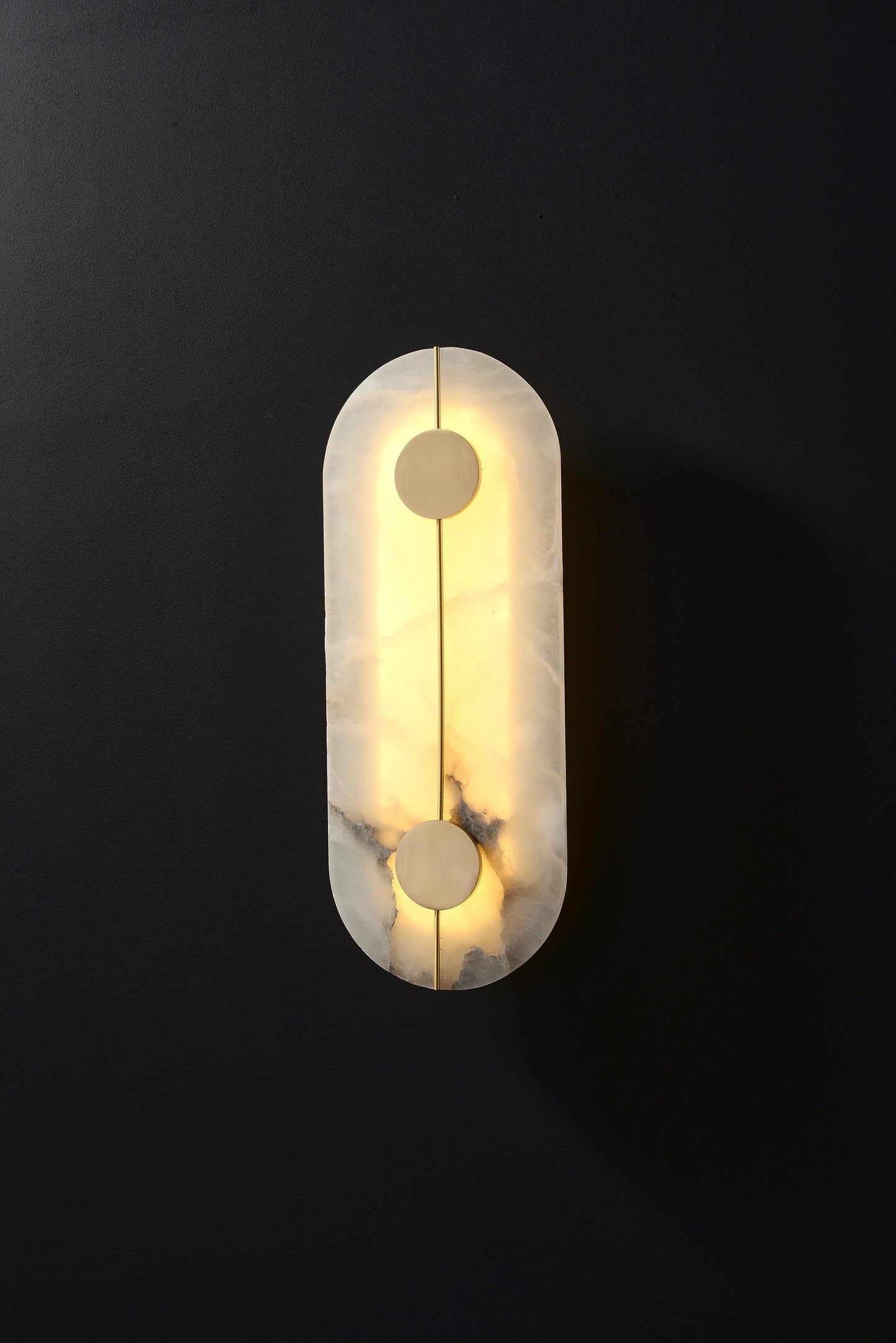 White Marble Vintage Brass Wall Sconce Mid-Century Light Fixture