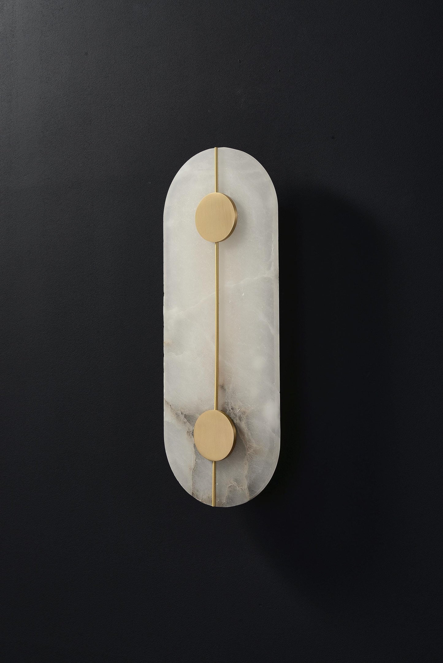 White Marble Vintage Brass Wall Sconce Mid-Century Light Fixture