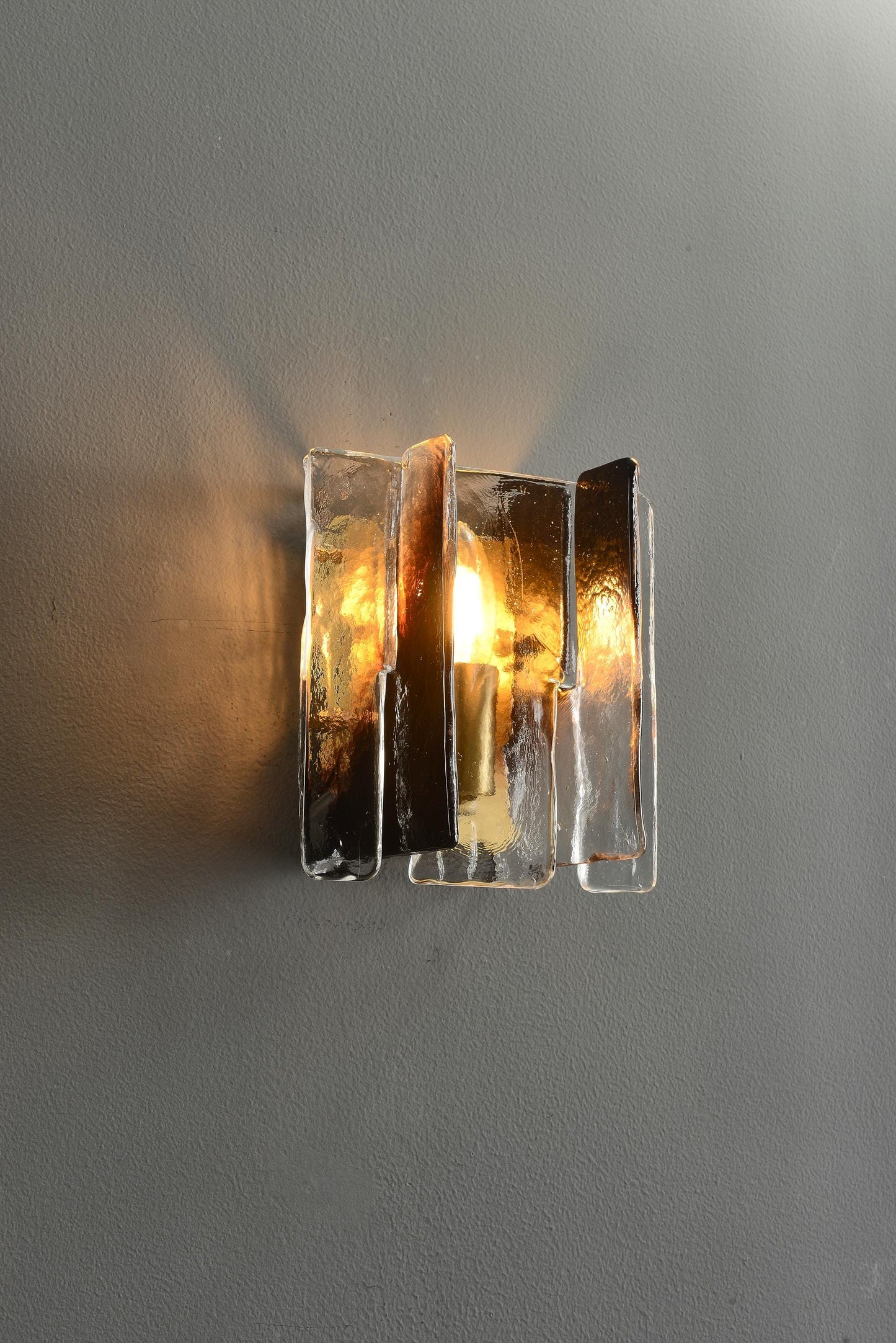 Art-Deco Copper Wall Lamp with Glass Shade | Modern Copper Wall Light Fixture