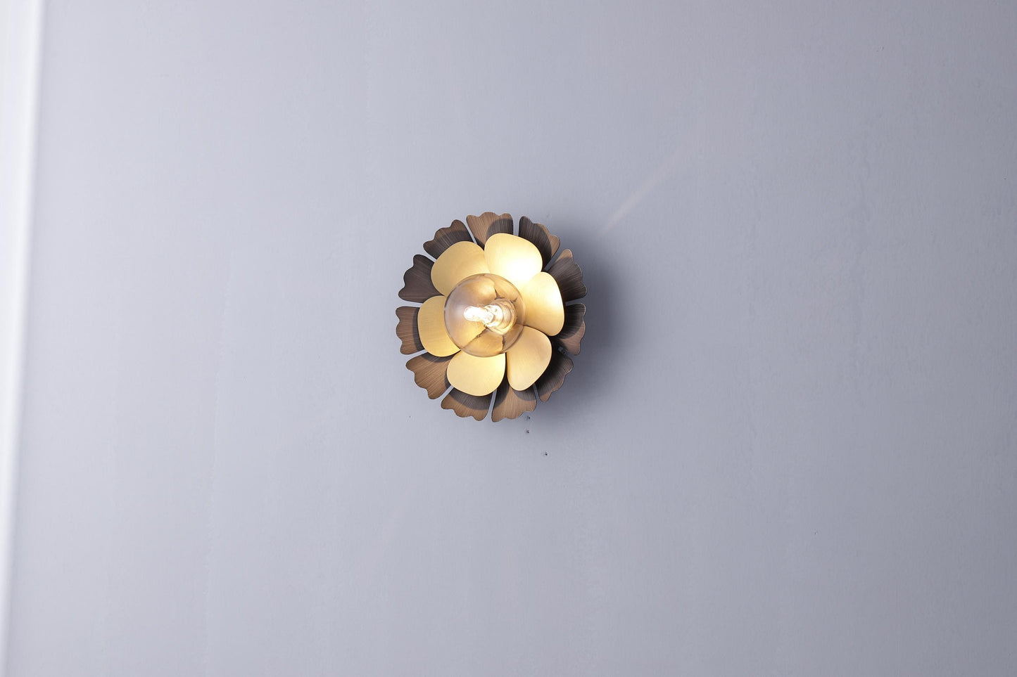 Aluminum Copper Glass Wall Lamp – Mid-Century Vintage Wall Sconce with Transparent Lampshade