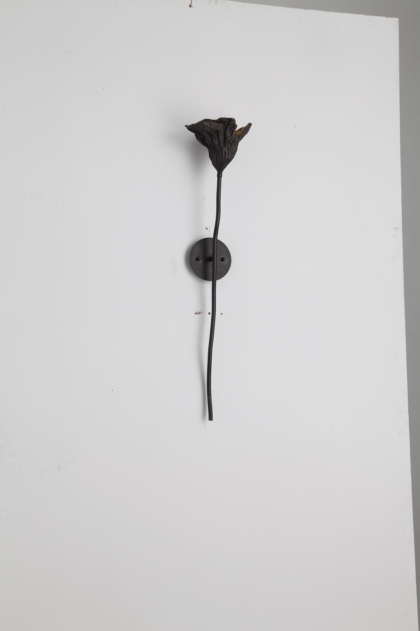Vintage Copper, Iron, and Glass Wall Lamp – Elegant Brass Sconce for Timeless Interiors