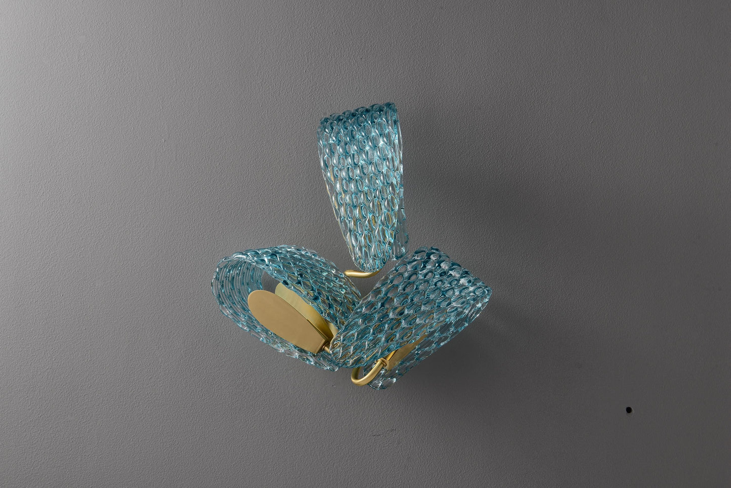 Vintage Sconce Blue Copper+Glass Wall Lamp