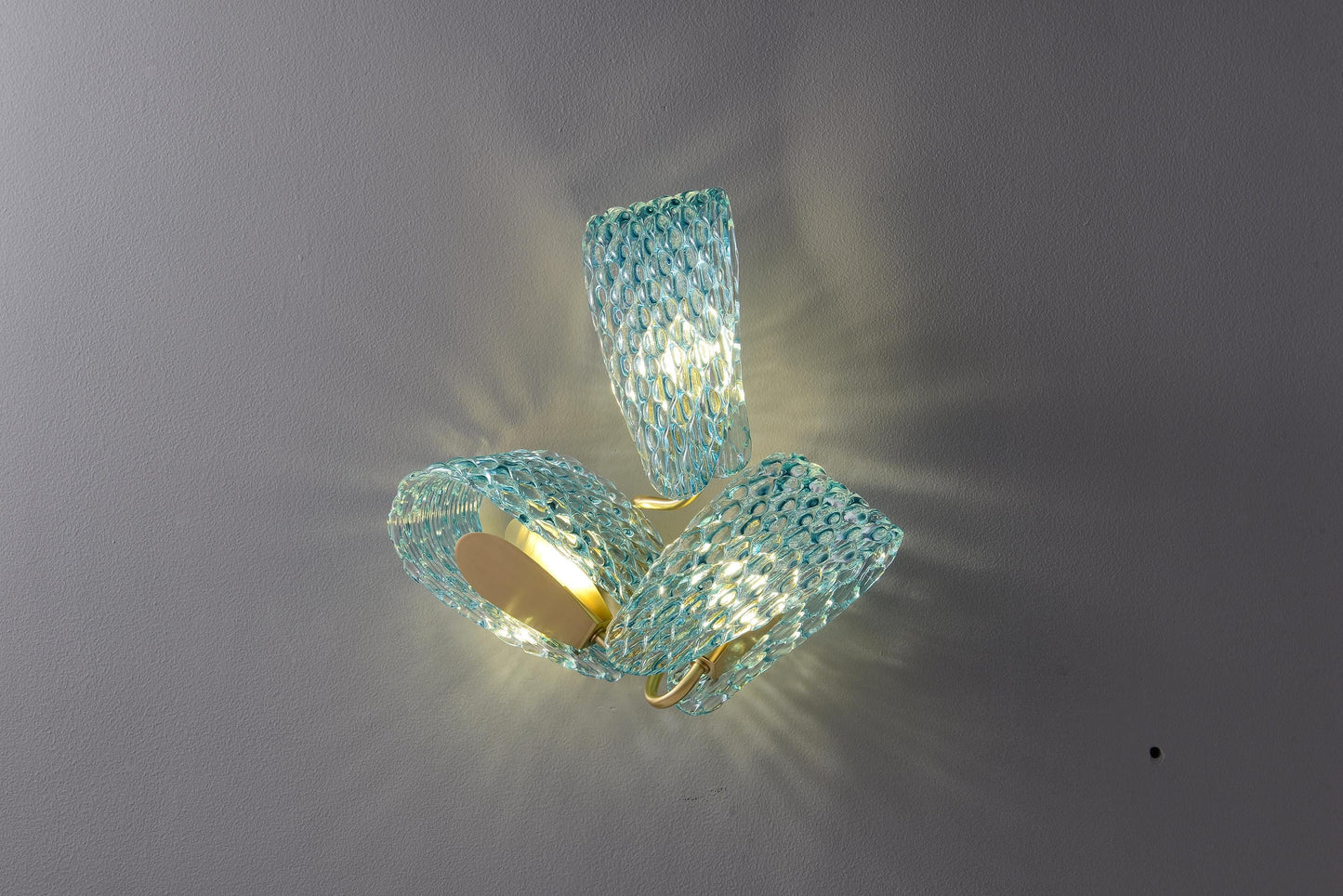 Vintage Sconce Blue Copper+Glass Wall Lamp